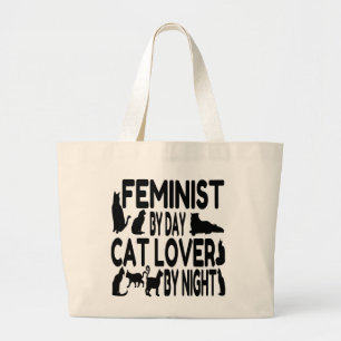 Cat Lover Feminist Jumbo Stoffbeutel