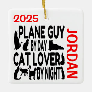 Cat Lover Flugzeug Typ CUSTOM Keramik Ornament