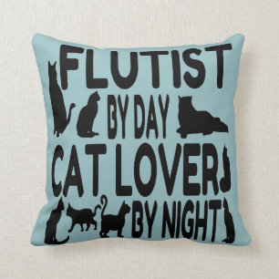 Cat Lover Flutist Kissen