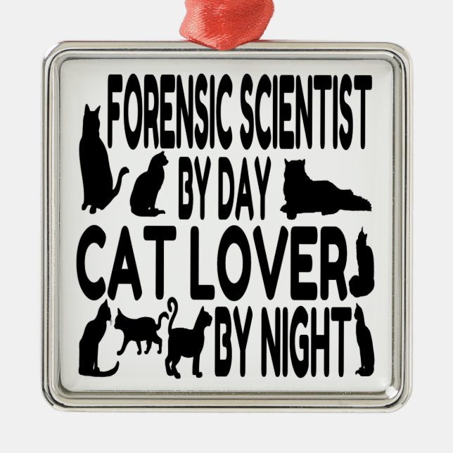 Cat Lover Forensic Scientist Ornament Aus Metall (Vorne)