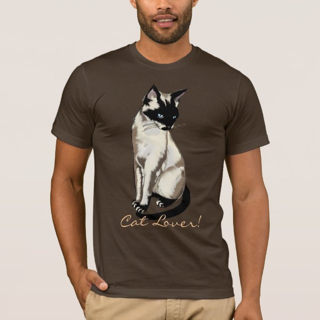 Cat Lover Fun Siamese Cat Cartoon T-Shirt (Vorderseite)
