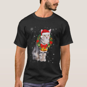 Cat Lover Funny American Kurzhaar Tree Weihnachten T-Shirt