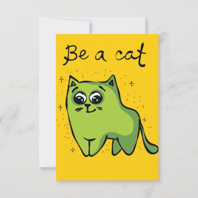 Cat Lover Funny Be a Cat RSVP Karte (Vorderseite)