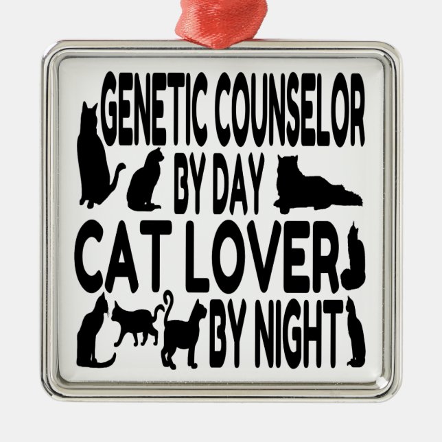 Cat Lover Genetic Counselor Silbernes Ornament (Vorne)