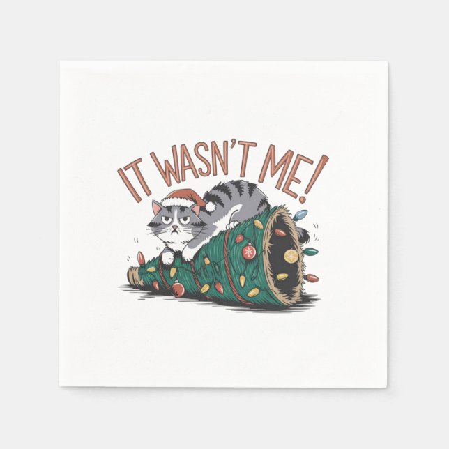 Cat Lover Geschenk Es war nicht ich Serviette (Vorderseite)