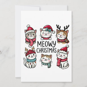 Cat Lover Geschenk Meowy Weihnachten Einladung