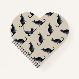 Cat Lover Geschenk Wasserfarbe Schwarze Katze Notizbuch