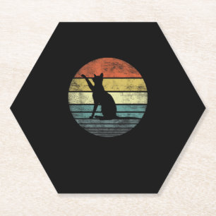 Cat Lover Geschenke Retro Vintag Kitty Silhouette Untersetzer
