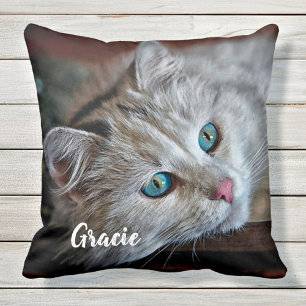Cat Lover Gift - Custom Pet Foto von Keepsake Cat Kissen
