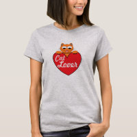 Cat Lover Ginger Kitty with Red Heart
