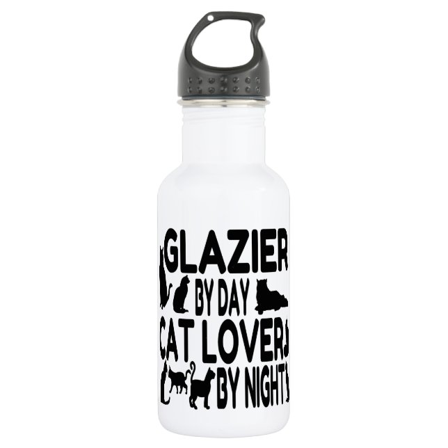 Cat Lover Glazier Trinkflasche (Vorderseite)