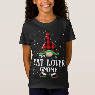 Cat Lover Gnome Buffalo Kariert Matching Family Ch T-Shirt