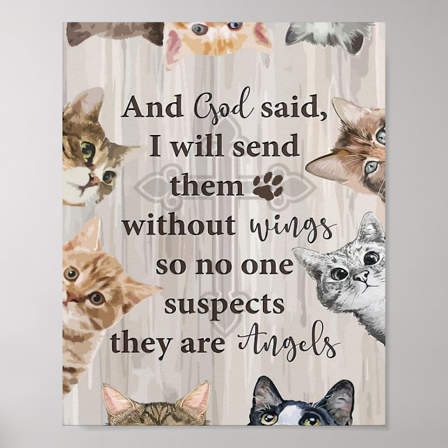 Cat Lover God Schick mir Katzen Poster (Vorne)