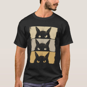 Cat Lover Grumpy Black Kitten Cat Mama Cat Vater T-Shirt