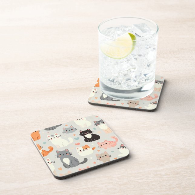 Cat Lover Hard plastic Untersetzer - Fun Table Dec (Rechte Seite)