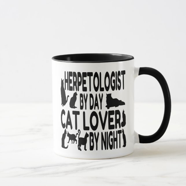 Cat Lover Herpetologin Tasse (Rechts)