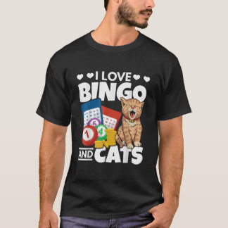 Cat Lover I Liebe Bingo and Cats Gambling Bingo Pl T-Shirt