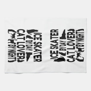 Cat Lover Ice Skater Geschirrtuch