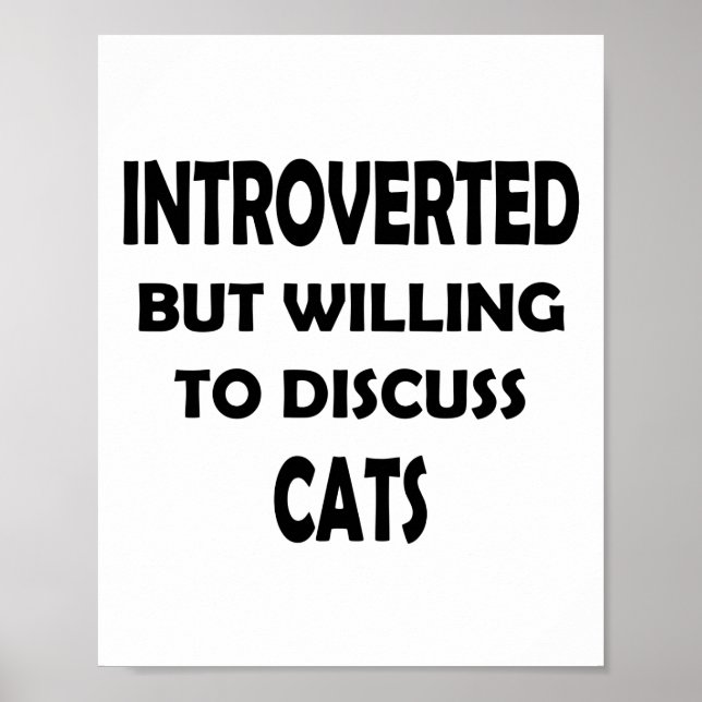 Cat Lover Introvert - Funny Design Poster (Vorne)