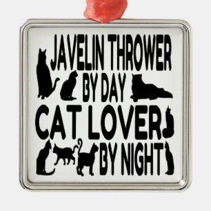 Cat Lover Javelin Thrower Silbernes Ornament