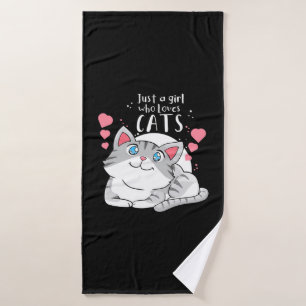 Cat Lover Just A Girl Who Lieben Cat Badehandtuch
