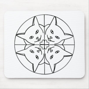 Cat Lover Kaleidoskop Cats Herz-Maus-Pad Mousepad