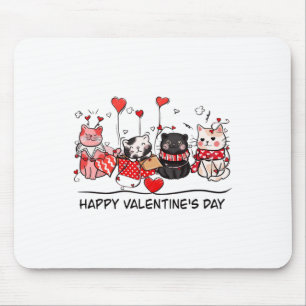 Cat Lover Kitten Happy Valentinstag Männer Frauen Mousepad