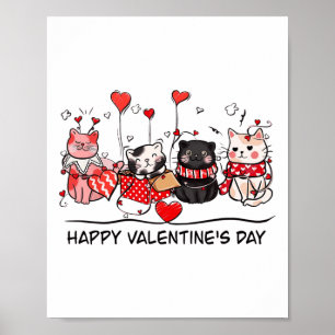 Cat Lover Kitten Happy Valentinstag Männer Frauen  Poster