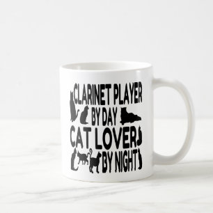 Cat Lover Klarinet Player Tasse
