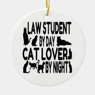 Cat Lover Law Student Keramik Ornament