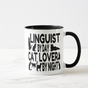 Cat Lover Linguist Tasse