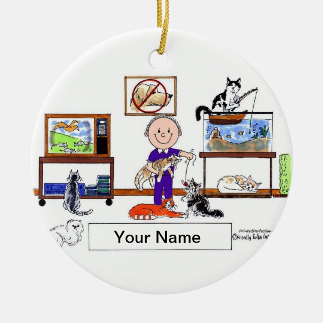 Cat Lover - Männlich Keramik Ornament (Vorne)