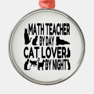Cat Lover Mathe Teacher Ornament Aus Metall