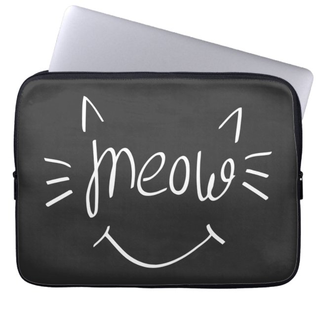 Cat Lover Meow Laptopschutzhülle (Vorderseite)