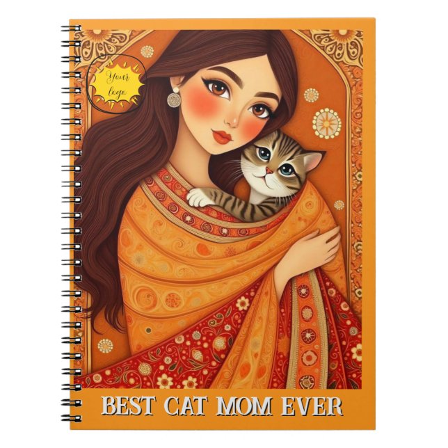 Cat lover Mom Photo  orange Notizblock (Vorderseite)