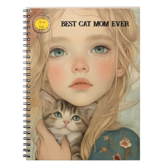 Cat lover Mom Photo  orange Notizblock (Vorderseite)
