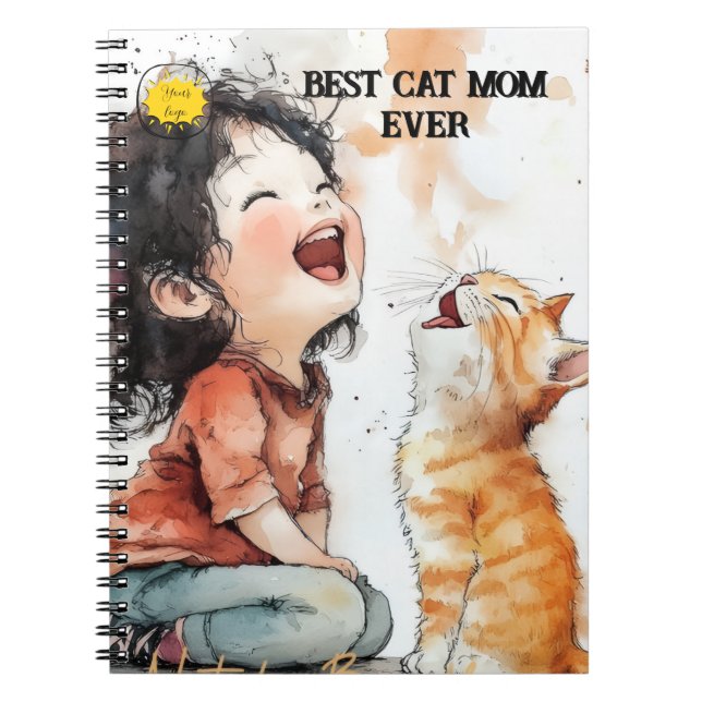 Cat lover Mom Photo  orange Notizblock (Vorderseite)