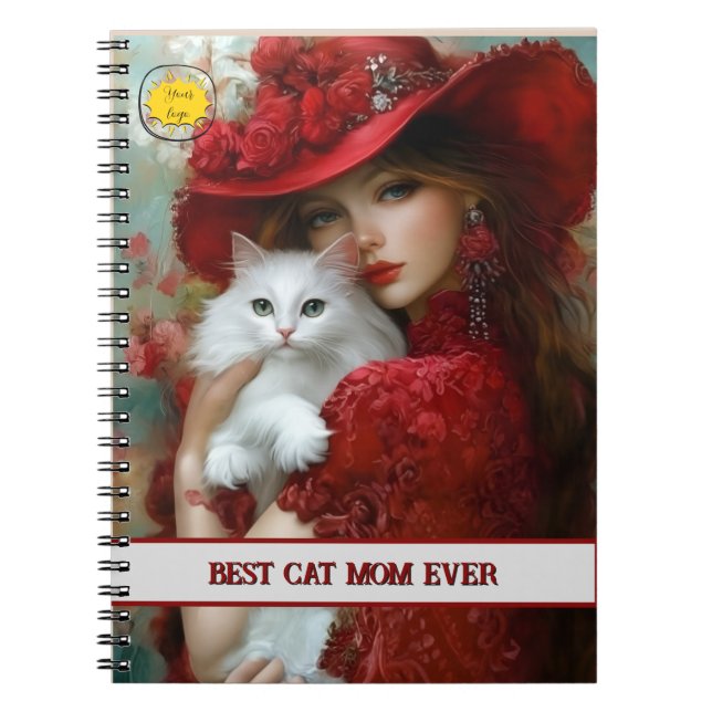 Cat lover Mom Photo  orange Notizblock (Vorderseite)