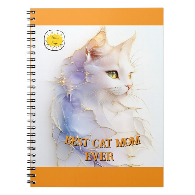 Cat lover Mom Photo  orange Notizblock (Vorderseite)