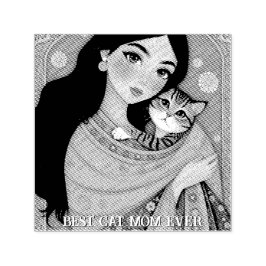 Cat lover Mom Photo orange Permastempel