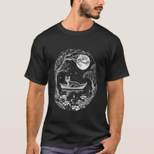 Cat Lover Moon Reflection Natursars Galaxy Astr T-Shirt