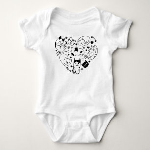 Cat Lover Niedlich Cats Herz Baby Strampler