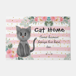 Cat Lover Niedlich Kitty Kitten Blume Spaß Fußmatte