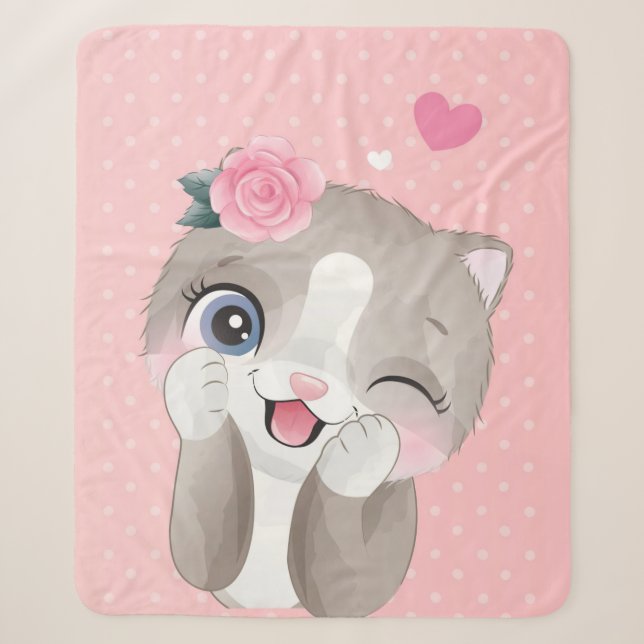 Cat Lover | Niedlich Kleine Kätzchen Sherpadecke (Vorderseite)