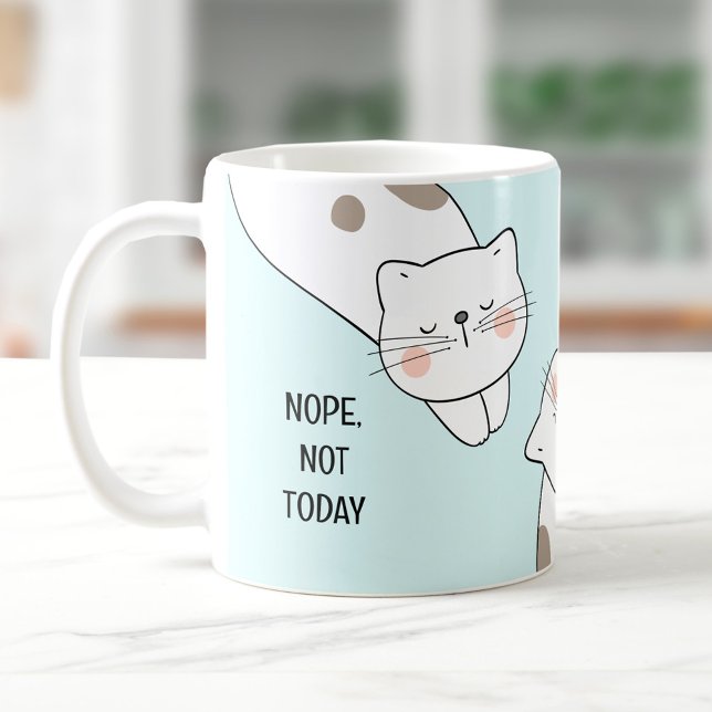Cat Lover Niedlich Lazy Cat Personalisiert Name Bl Kaffeetasse (Cute Lazy Cat Cat Lover Name Blue Mug)