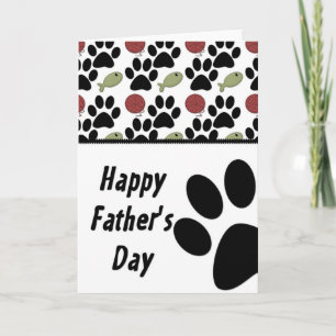 Cat Lover/Paw Print Happy Vatertag Card Karte