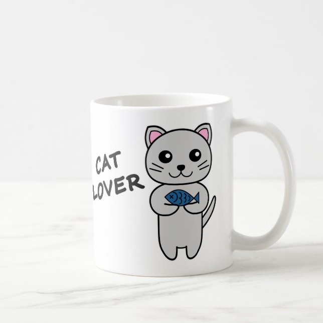 CAT LOVER Personalisierte Kaffee-Tasse Kaffeetasse (Rechts)