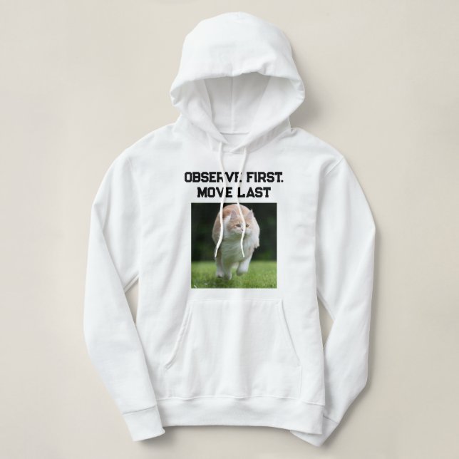 Cat Lover Personalized Pet Photo And Text White  Hoodie (Design vorne)