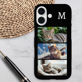 Cat Lover Pet Foto Gallery Mit Monogramm iPhone 16 Hülle