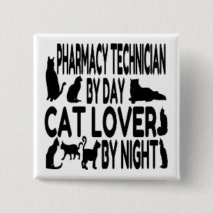 Cat Lover Pharmacy Techniker Button